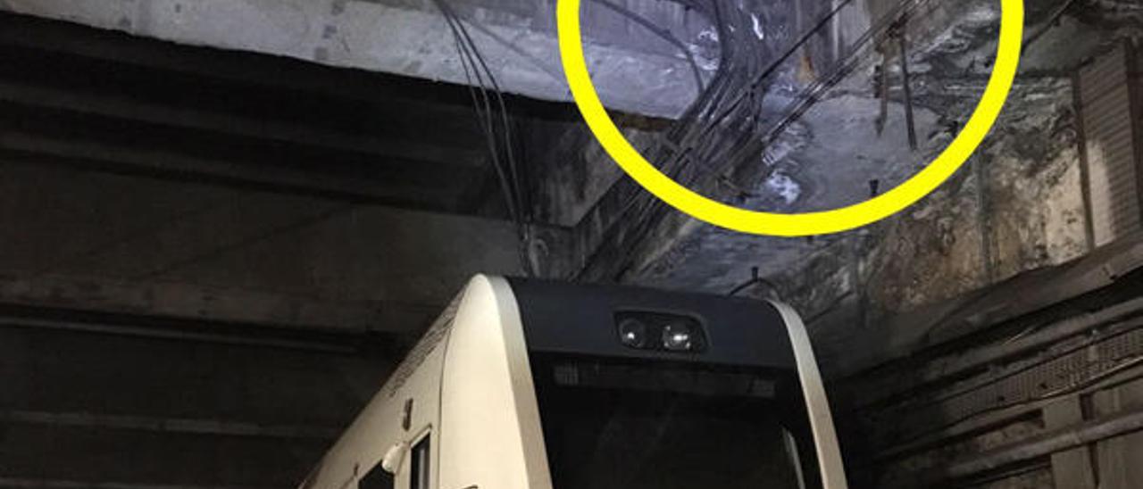 La corrosión por las filtraciones afecta a los túneles más modernos de Metrovalencia