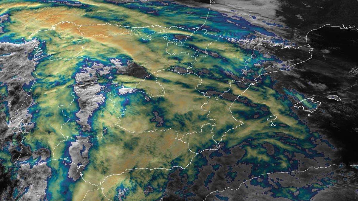 Aproximación de la borrasca Francis a la península Ibérica, en mapa de la Aemet.