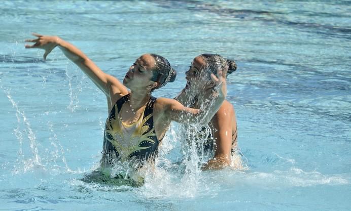 LAS PALMAS DE GRAN CANARIA A 28/05/2017. Natación sincronizada / Final de dúo libre y de dúo mixto de la competición internacional en la piscina  Metropole. FOTO: J.PÉREZ CURBELO