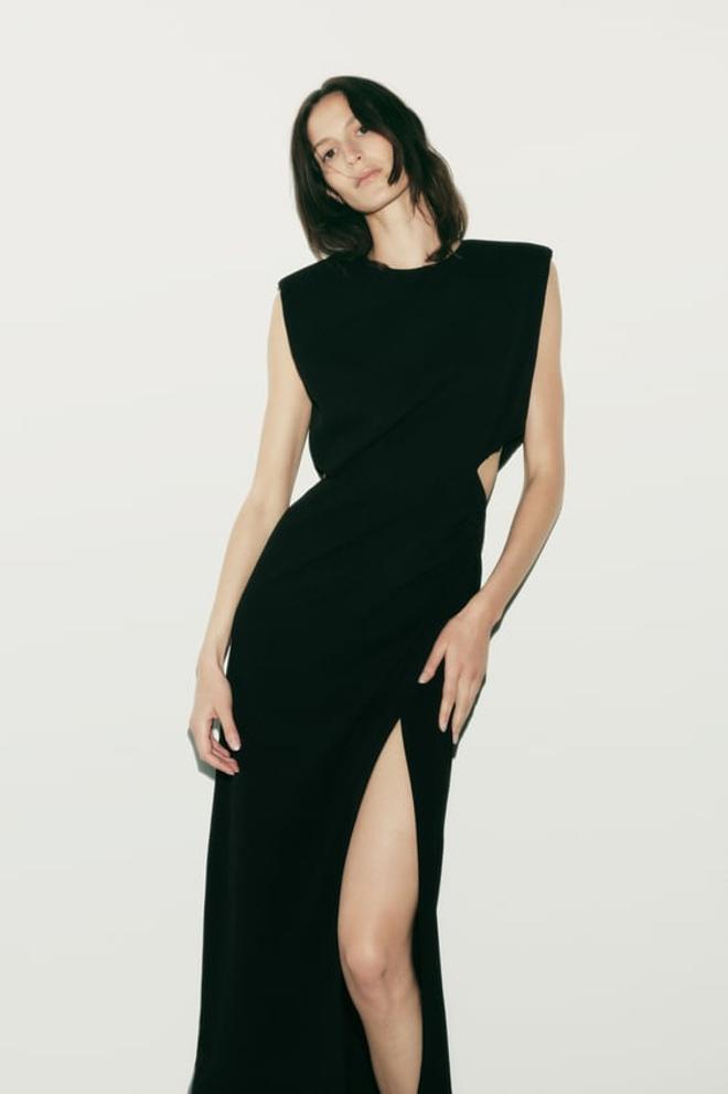 vestido zara cutout negro