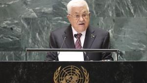 El presidente de la Autoridad Palestina, Mahmud Abás, en la Asamblea General de Naciones Unidas.