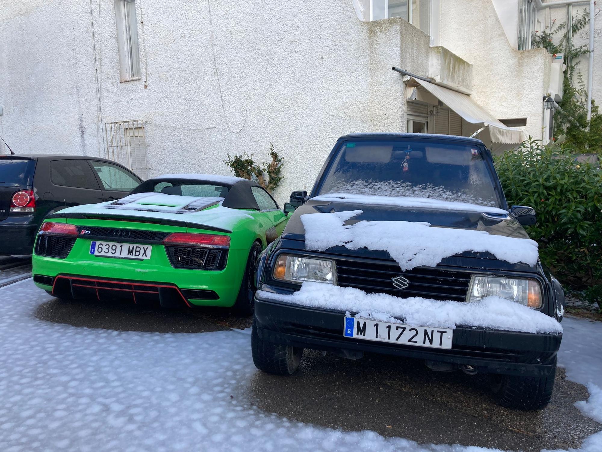 Bajada de temperaturas en Ibiza: Una manta de granizo cubre Siesta