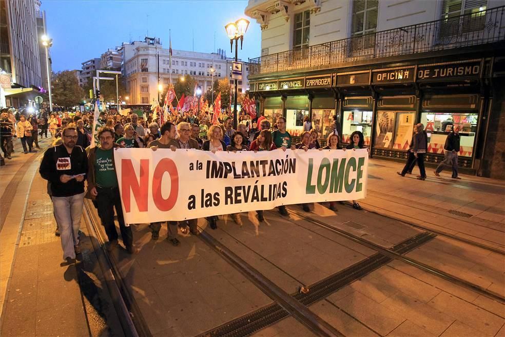 Manifestación contra la Lomce en Zaragoza