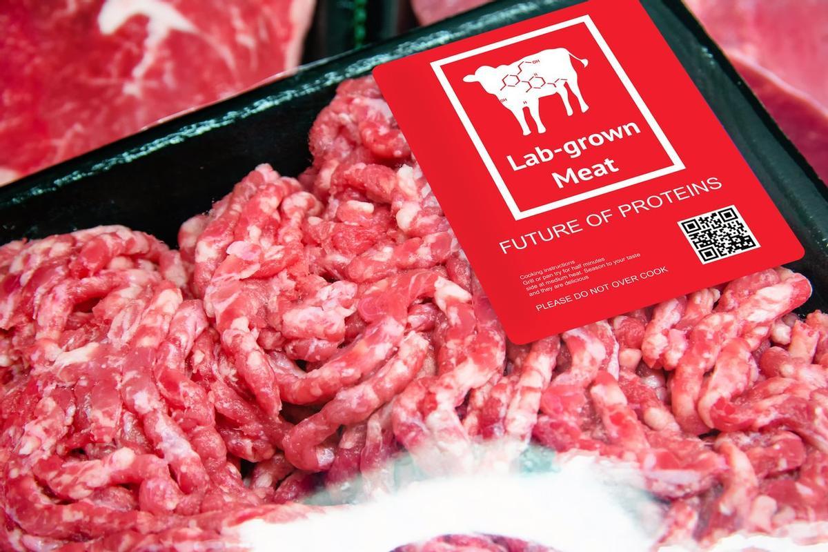 Carne de laboratorio comercializada en un supermercado