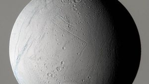 La luna Enceladus (en la imagen de archivo) del planeta Saturno. EFE/NASA/JPL/Space Science Institute