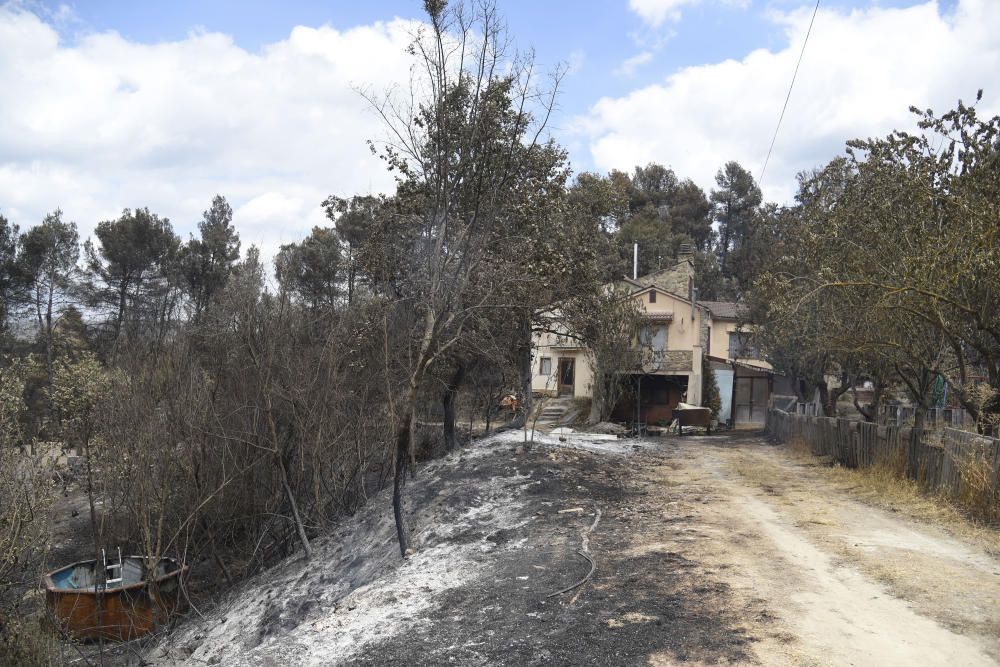 Els habitatges destruïts per les flames