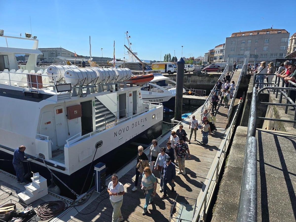 La zona de embarque de los catamaranes, en O Corgo (O Grove).