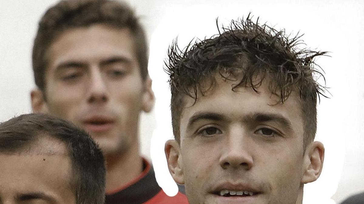 Nacho Méndez, en el entrenamiento de ayer en Mareo.