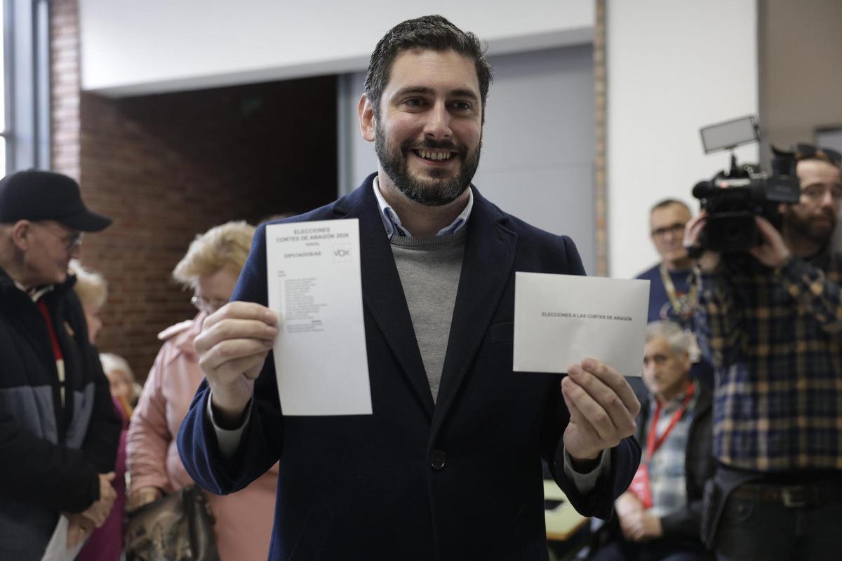 El candidato de Vox a la presidencia del Gobierno de Aragón, Alejandro Nolasco.