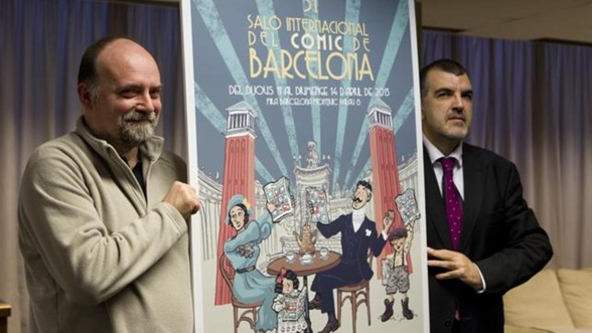 Toni Guiral y Carles Santamaría presentan el cartel de la 31ª edición del Saló del Còmic