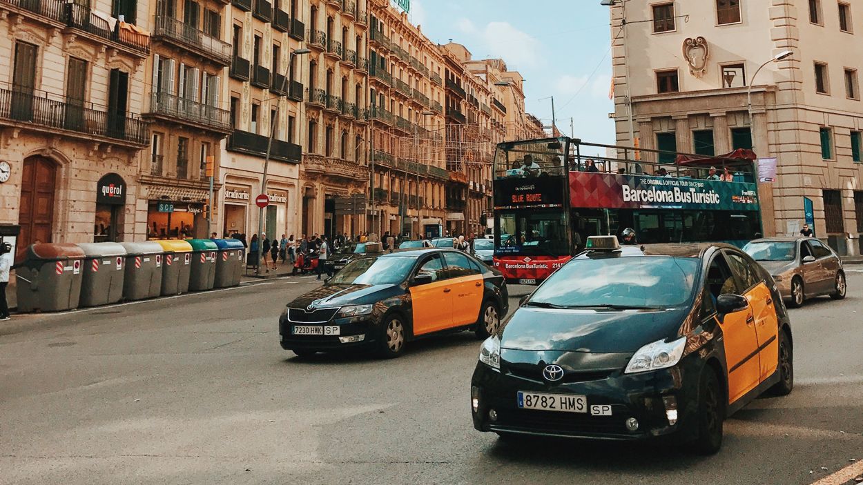 Tráfico en el centro de Barcelona