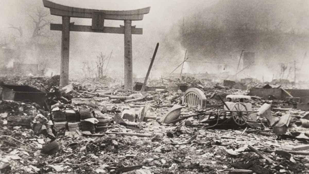 Vista de la destrucción después de lanzar la bomba atómica sobre Hiroshima. (JAPON)
