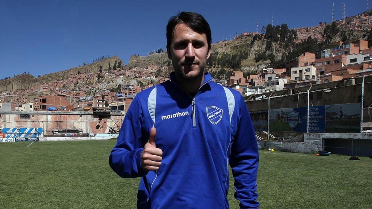 Beñat San José, durante un entrenamiento del Bolívar en La Paz