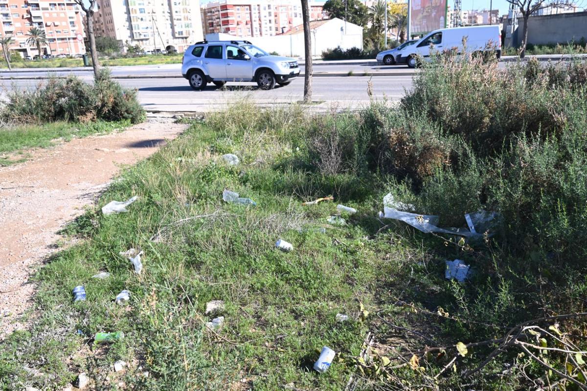 En algunas áreas se acumula la suciedad además de hierbas altas