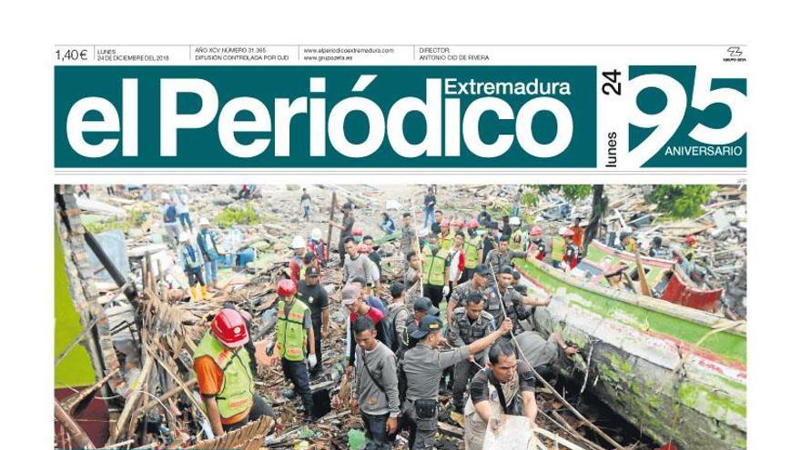 Esta es la portada de EL PERIÓDICO EXTREMADURA correspondiente al día 24 de diciembre del 2018