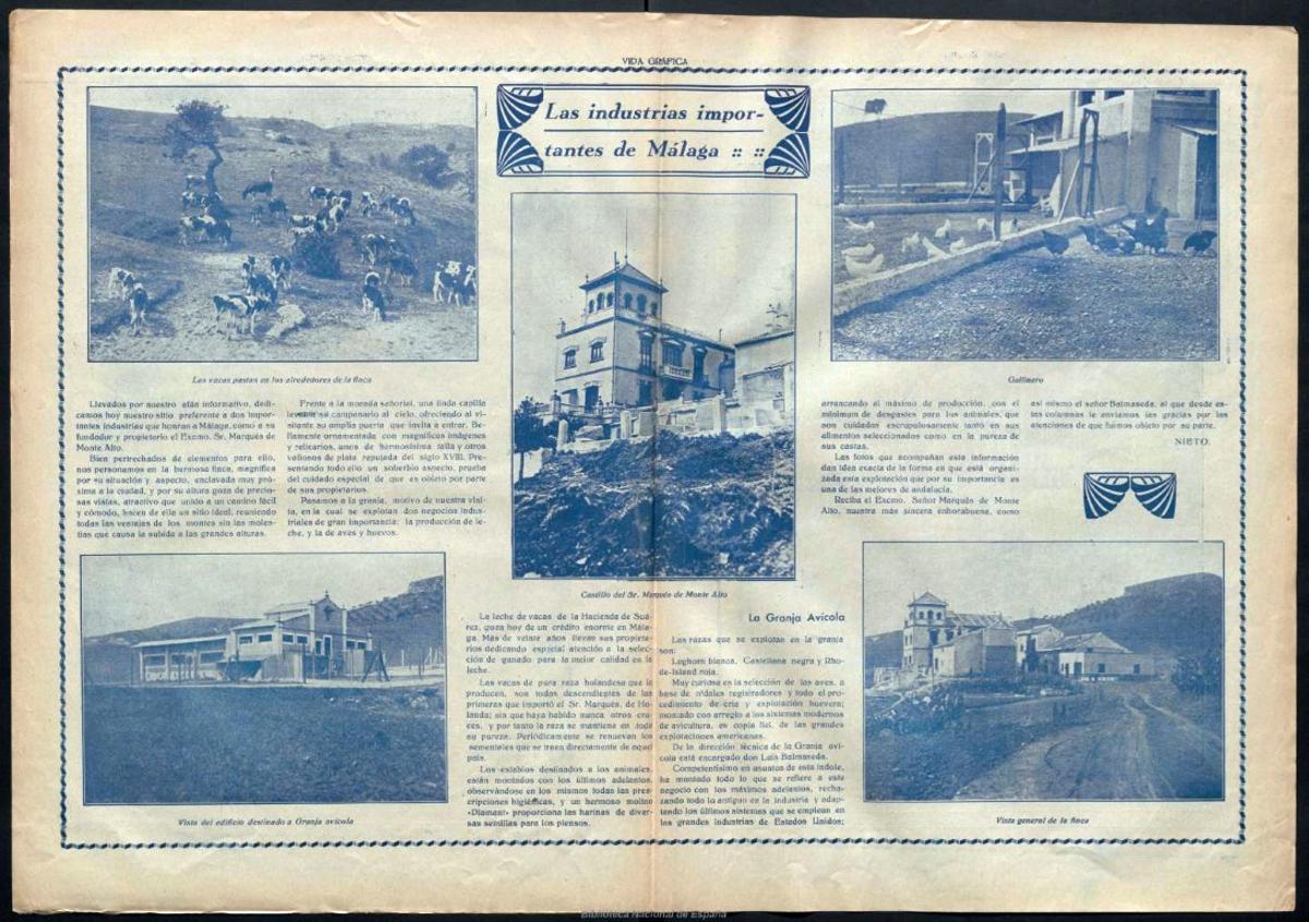 Reportaje doble en Vida Gráfica, en marzo de 1931, sobre la próspera Granja de Suárez.