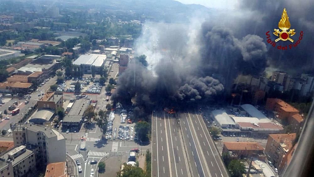 Explosió d'un camió cisterna a Itàlia