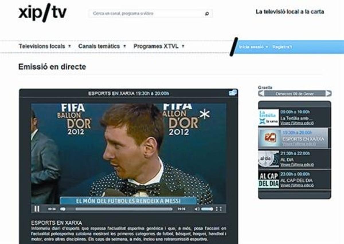 Una imatge de xip/tv, el servei de TV local a la carta de la Xarxa. Una imatge de xip/tv, el servei de TV local a la carta de la Xarxa.