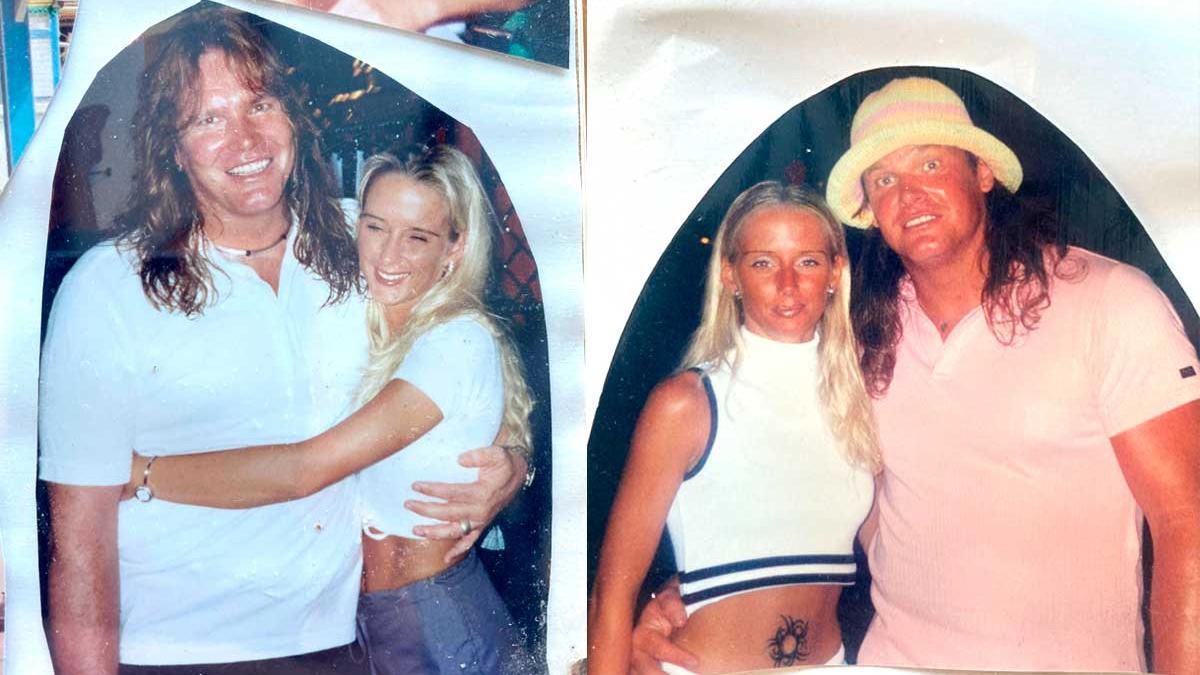 Steff Jerkel 1998 mit langen Haaren und die zierliche Peggy.