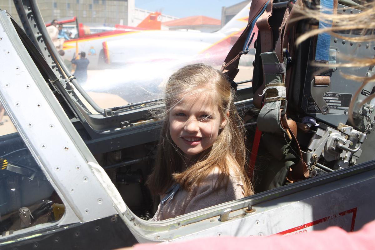 La princesa Leonor durante una visita a la Academia del Aire de San Javier, en mayo de 2014