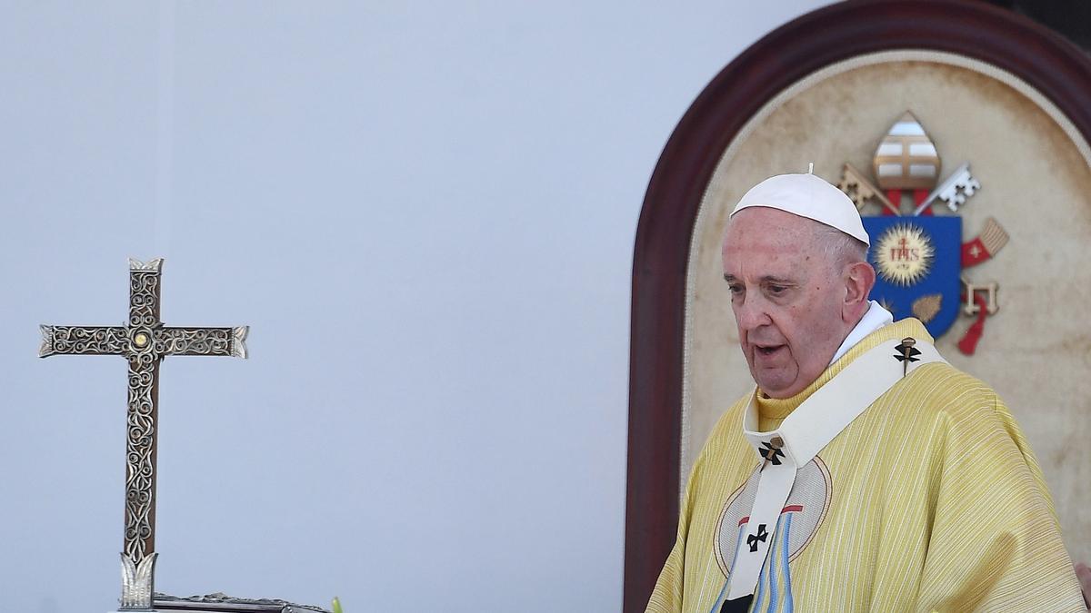 El Papa Francisco, durante la misa oficiada en Budapest.