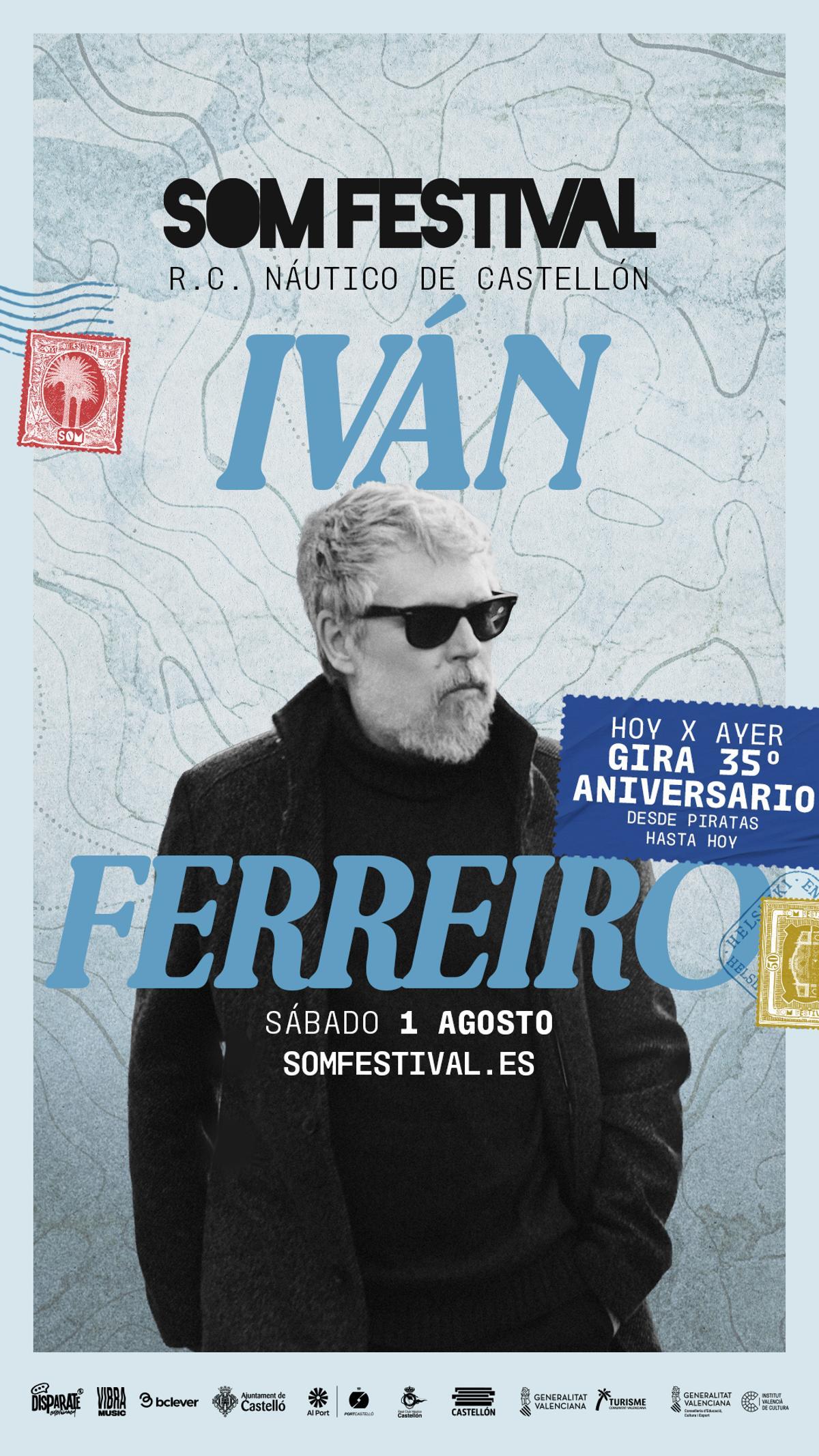 Iván Ferreiro actuará en el Real Club Náutico de Castelló este 1 de agosto gracias al SOM Festival.