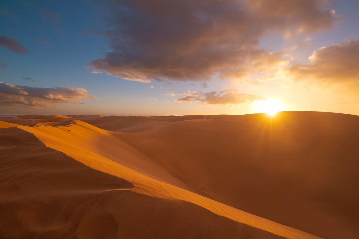 Atardecer en las Dunas de Maspalomas, Canarias