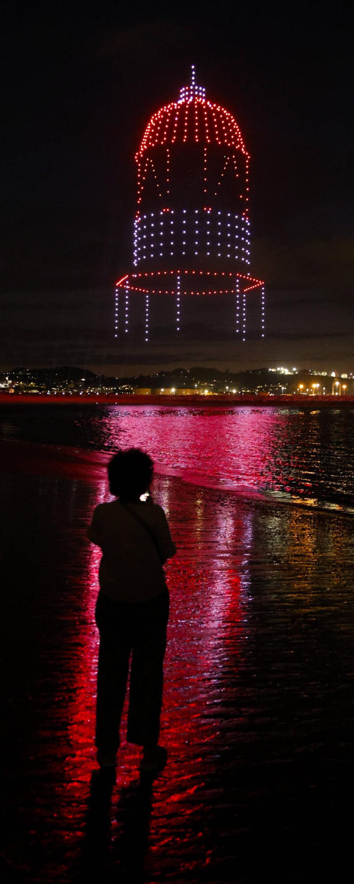 Así fue el espectáculo de drones de Gijón. Así fue el espectáculo de drones de Gijón.