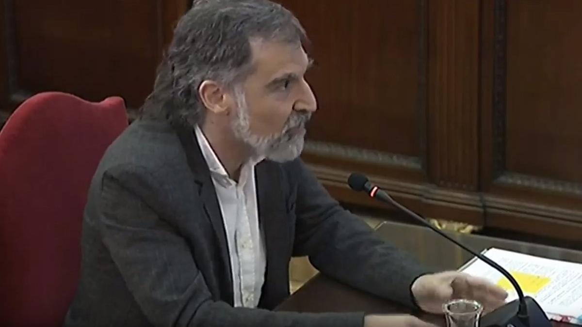 Jordi Cuixart, durante su declaración en el juicio del 'procés'