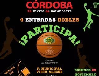 ¿Quieres asistir al partido Coto Córdoba CB - Cáceres Patrimonio de la Humanidad? ¡Participa en el sorteo!