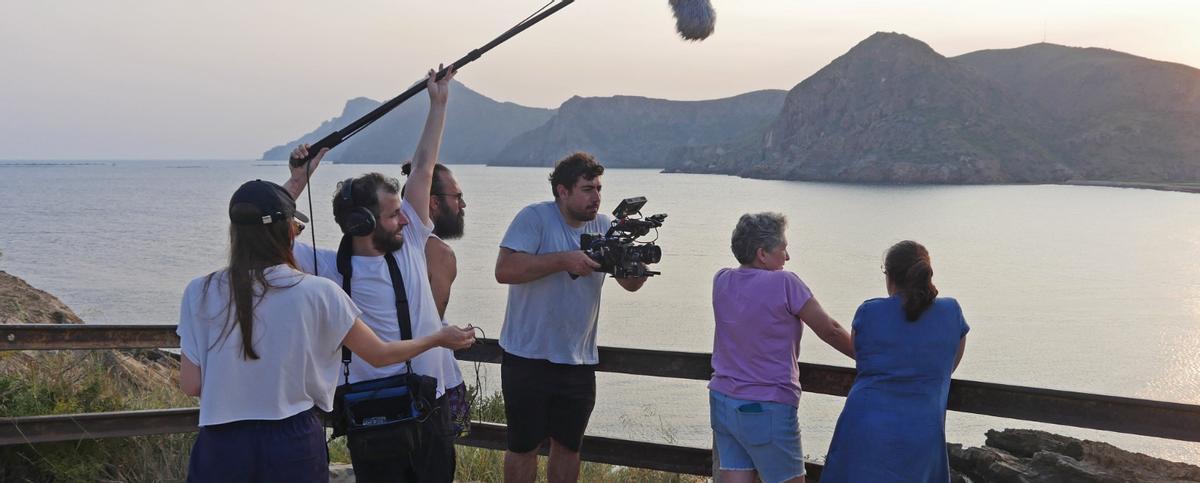 Un momento de la grabación del documental.