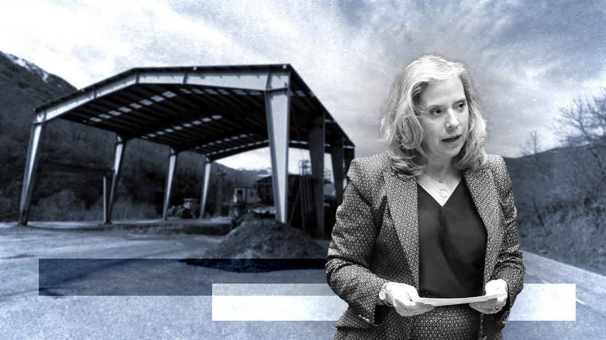 Belarmina Díaz. Instalaciones de la mina de Cerredo (Degaña)