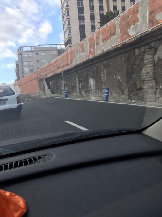 Retenciones en la Avenida Marítima por la caída de un muro