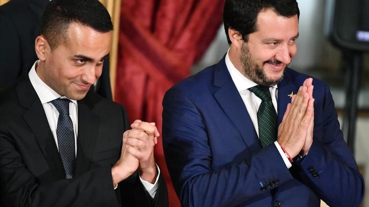 Los dos viceprimerministros del Gobierno italiano, Matteo Salvini y Luigi Di Maio.