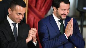 Los dos viceprimerministros del Gobierno italiano, Luigi Di Maio y Matteo Salvini. 