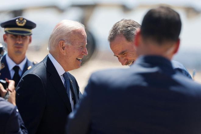 U.S. President Joe Biden arrives ahead of a NATO summit in Madrid