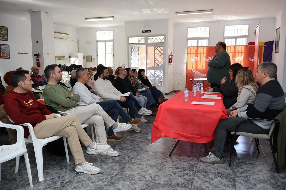 Una magen del comité comarcal del PSPV-PSOE en Sagunt.