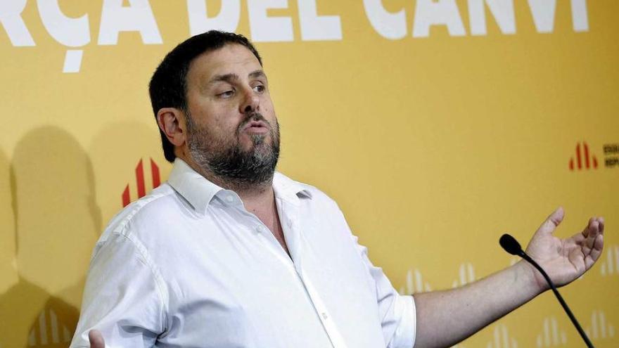 Junqueras, ayer, dirigiéndose al consejo nacional de su partido.