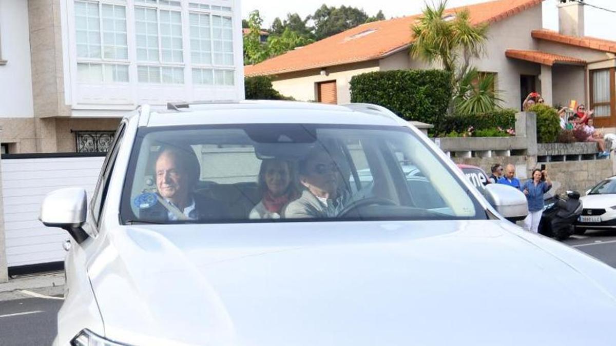 Juan Carlos I, en su llegada a Sanxenxo el pasado mayo.