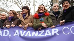 Manifestación de la Comisión 8M bajo el lema Patriarcado, Genocidio, Privilegios #SeAcabó