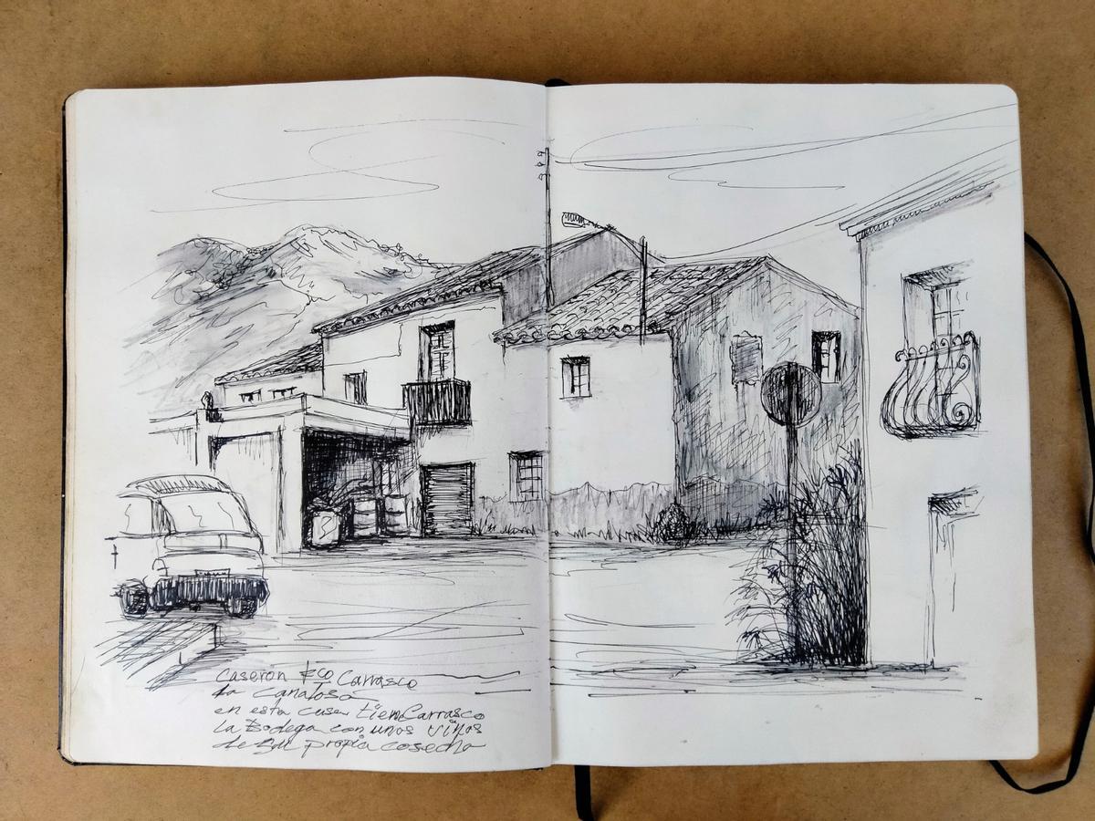 Uno de los dibujos de Manolo Blasco en La Canalosa