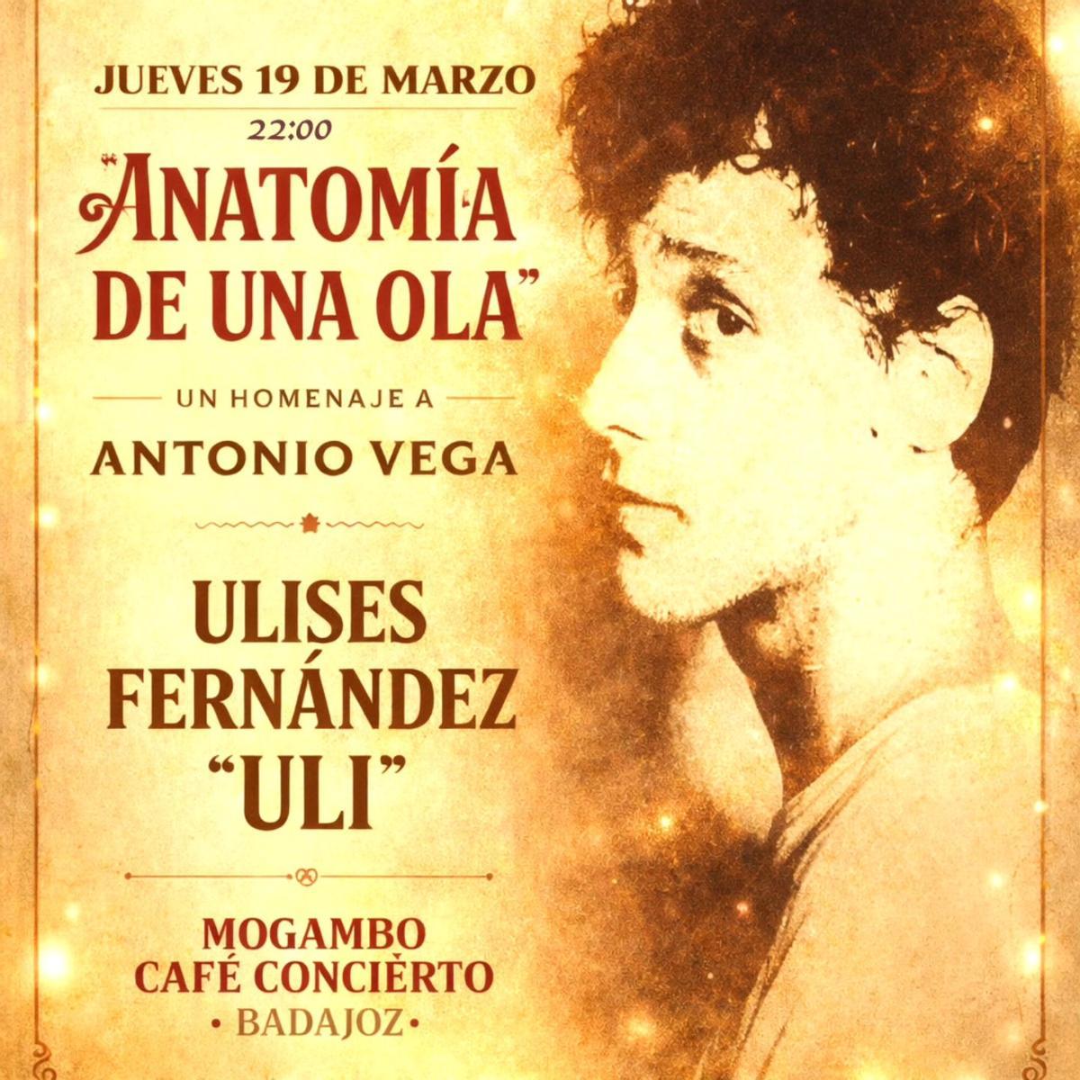 Concierto homenaje a Antonio Vega de Uli Fernández en Badajoz.