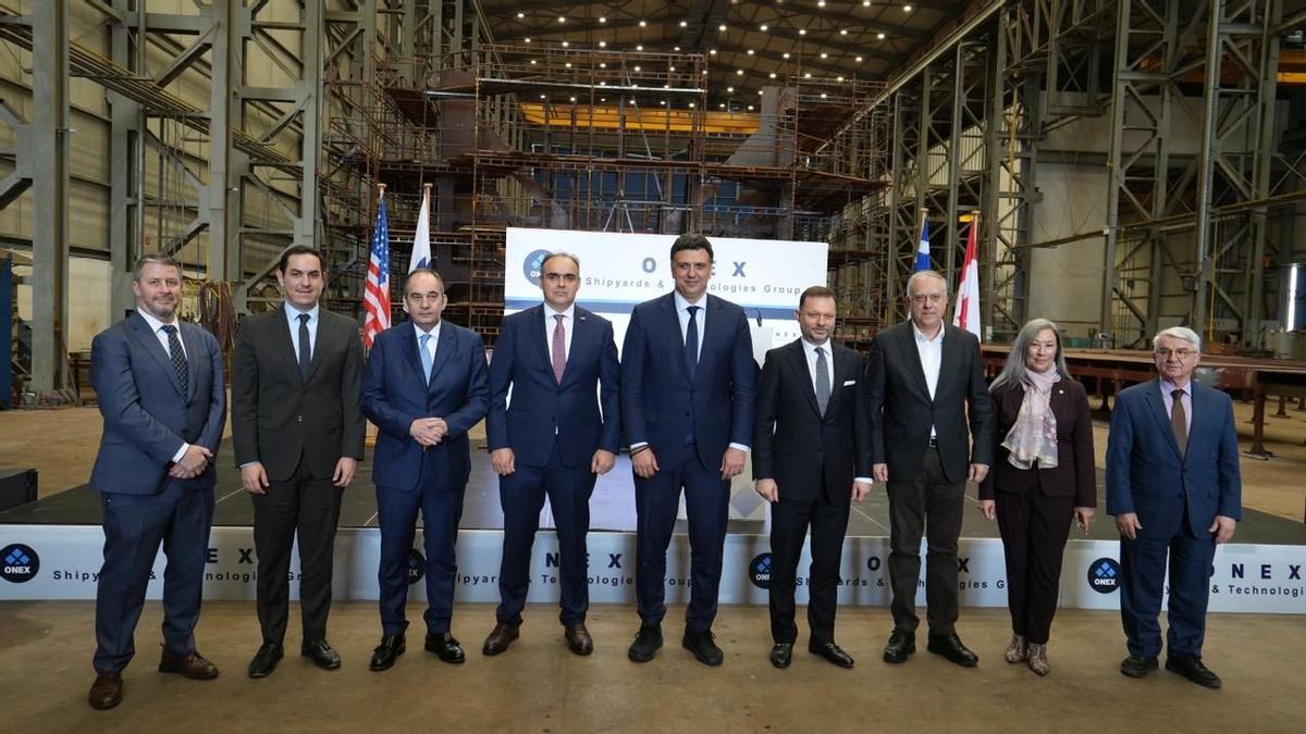 Acto de colocación de quilla de los remolcadores en los que participa Ibercisa en los astilleros ONEX de Grecia
