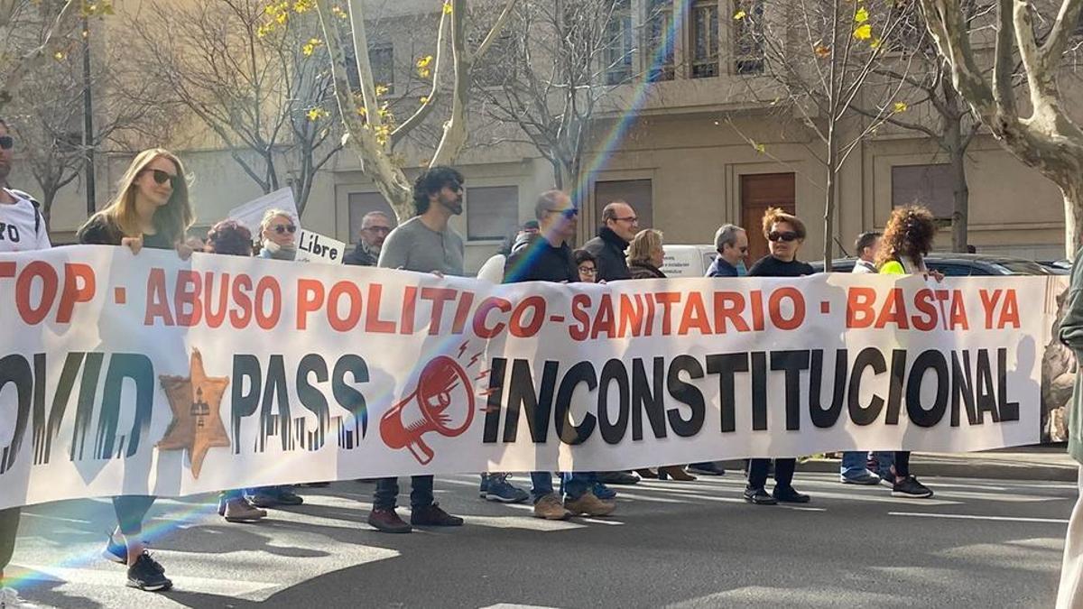 Eine Demonstration gegen die Corona-Maßnahmen in Palma.