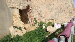 Intervención de urgencia en el tramo afectado de la muralla romana de Tarragona.