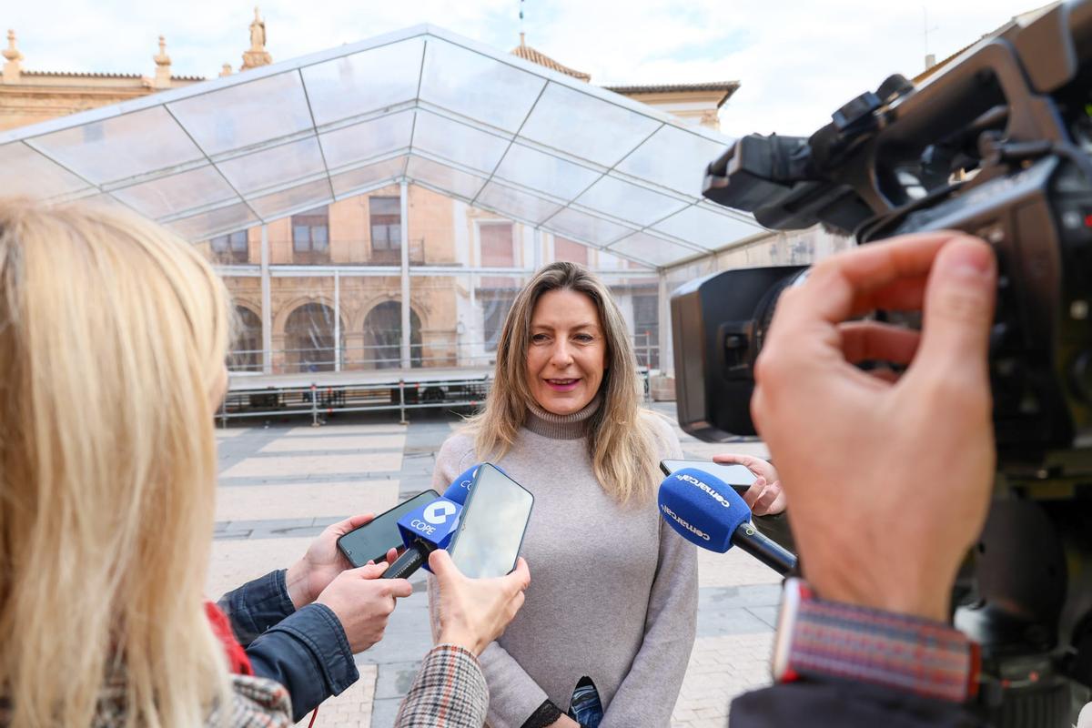La edil de Festejos de Lorca durante su comparecencia este viernes.
