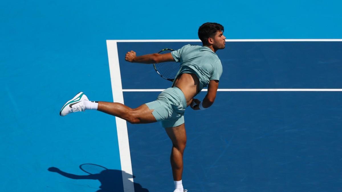 Carlos Alcaraz, durante el partido