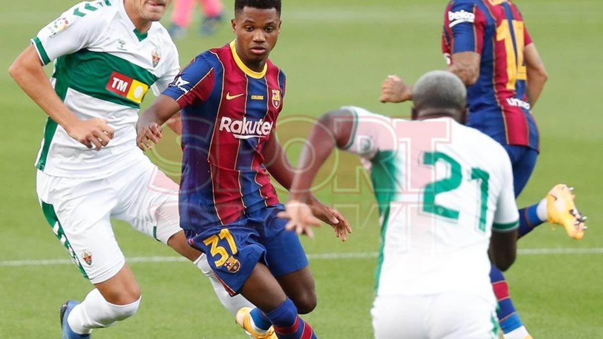 Imágenes del partido  del Trofeo Joan Gamper 2020/2021 del FC Barcelona disputado en el Camp Nou. FC Barcelona 1 - Elche CF, 10