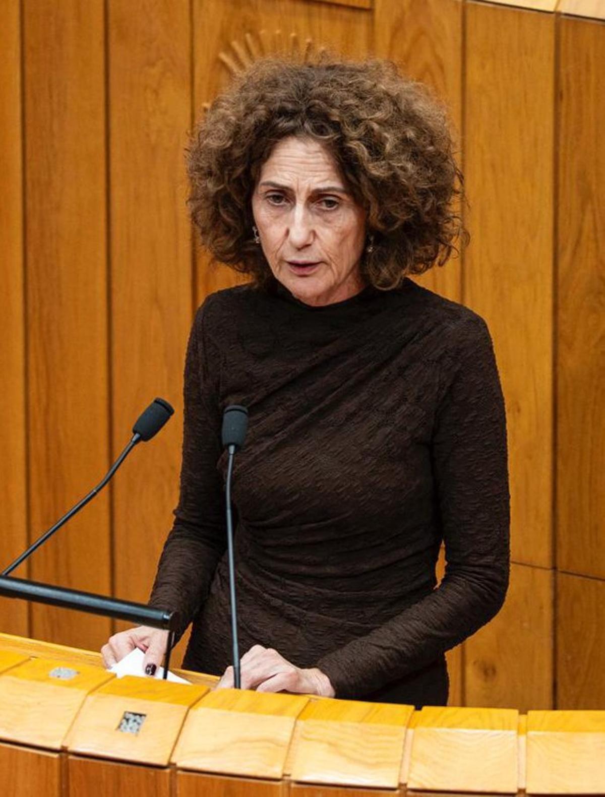 Victoria Portas, en las escaleras del Concello. | GONZALO NÚÑEZ