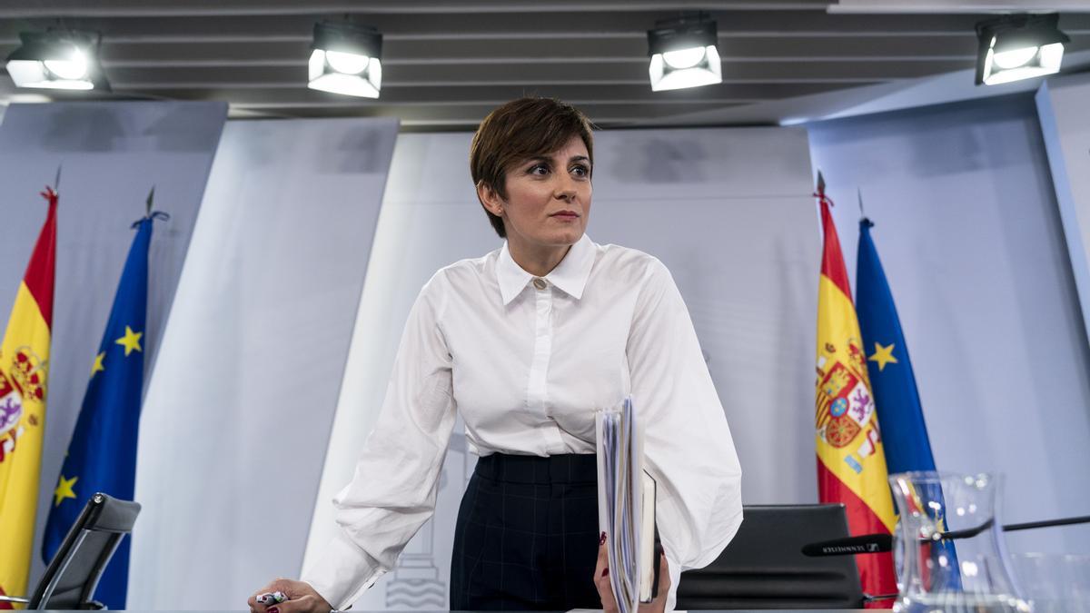 La ministra de Política Territorial y portavoz del Gobierno central, Isabel Rodríguez, tras el Consejo de Ministros.